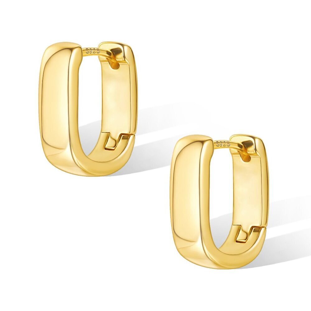 Sterling Silver Chunky Hoop Earrings Minimalist Thick Huggie Hypoallergenic